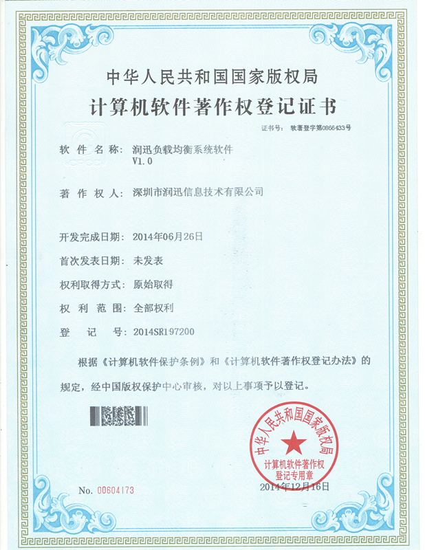 负载均衡系统 · 软件著作权